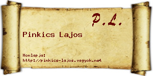 Pinkics Lajos névjegykártya